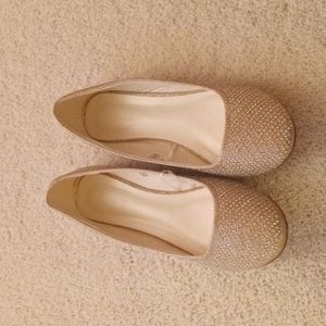 Gold sequins flats